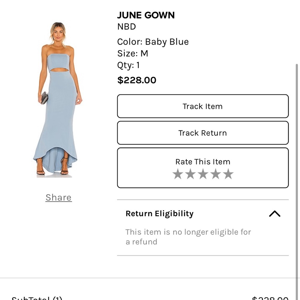 NBD Baby blue strapless hi-lo gown only worn once! Like new